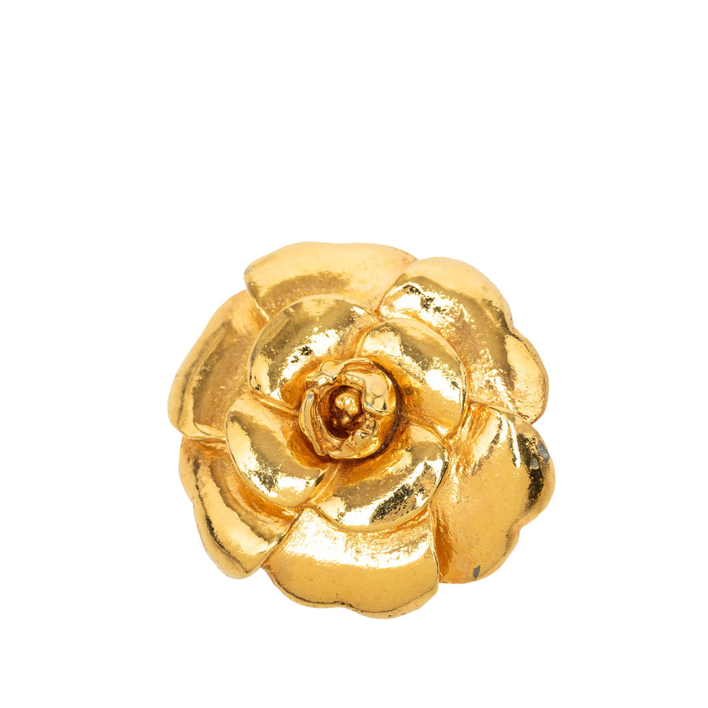 Pre-Loved Chanel Gold Plated Camellia Brooch